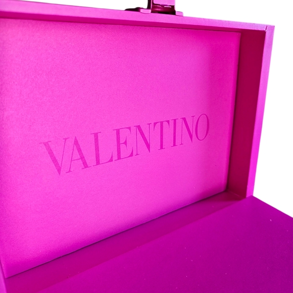Valentino Neon Pink Jewelry Box With Handle NEW GWP LIMITED EDITION - Picture 2 of 13
